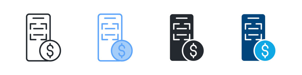 Financial Technology Icon Outline Style. Vector Illustration For Graphic Design
