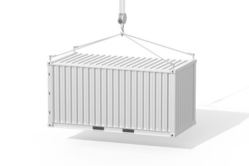 Cargo Freight Container Mockup Blank Image Realistic 3d Rendered 