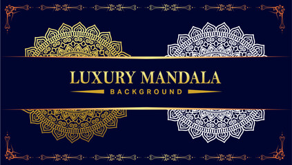 Mandela vector design. Creative luxury decorative mandala background.luxury ornamental mandala design background in gold color, Beautiful invitation card with floral mandala.