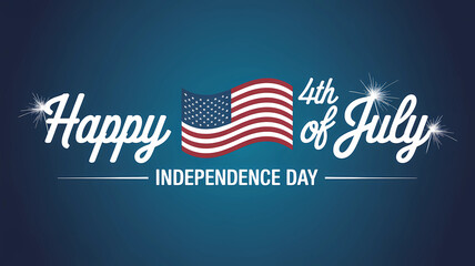Happy fourth of july independence day celebration with american flag patriotic holiday design vector image