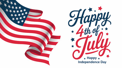 Happy fourth of july usa flag independence day celebration patriotic american holiday festive design vector