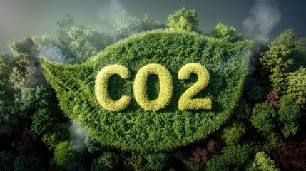 CO2 in Green Leaf: The visual narrative merges environmental stewardship with scientific understanding, emphasizing the significance of CO2 within an ecological context.