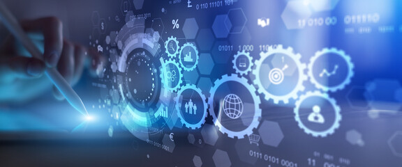 Digital Business Automation and Data Management Technology Concept.