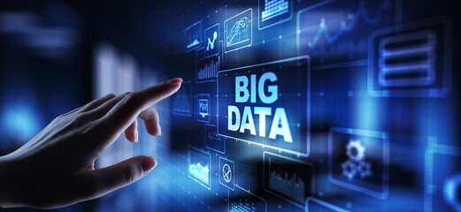 Big data analytics platform, business intelligence and modern technology concept on vitual screen.