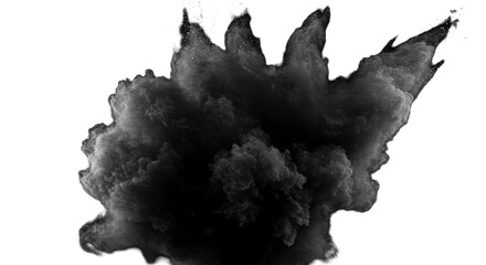 A dramatic cloud of dust erupts against the abyss a silent explosion captured forever with a on transparent background