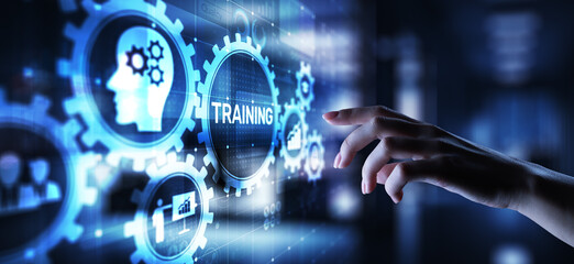 Training Online Education Webinar Personal Development Motivation E-learning Business concept on virtual screen.