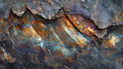 Obraz premium Detailed close-up of layered rock formations