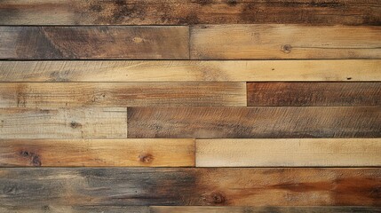 Horizontal wood planks in various tones