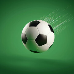 soccer ball on green background, A football on a green background.