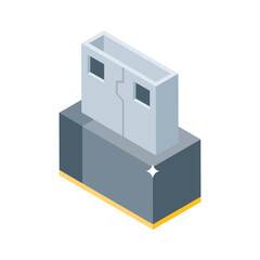 Grab this isometric icon showing usb port connection