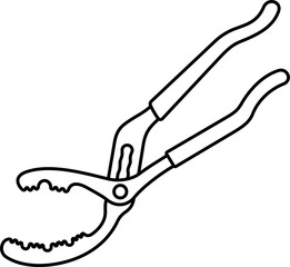 Oil filter wrench. Vector outline icon.