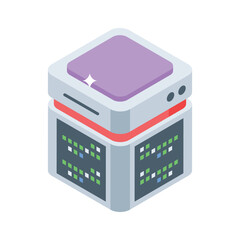 Here is an isometric icon showing server data management