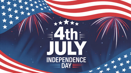 Celebrate independence day fourth of july usa patriotic holiday with flag and fireworks background design