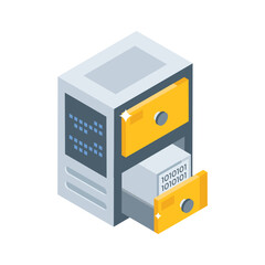 Check out this isometric icon featuring server organizer shelf