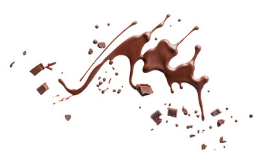 smooth, chocolate liquid smear on a transparent background
