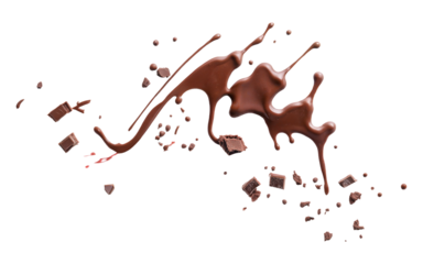 smooth, chocolate liquid smear on a transparent background
