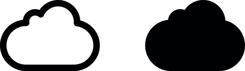 Cloud icon, outline and solid icon. 