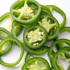 Overlapping green jalapeo rings