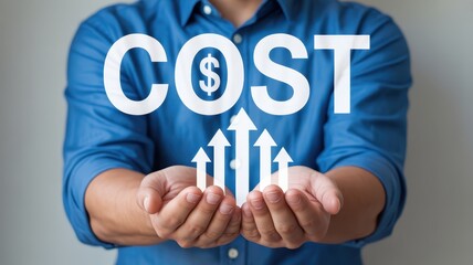 Rising costs depicted in outstretched hands.