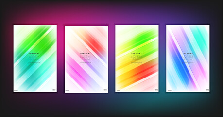 Abstract geometric composition forms modern background with decorative triangles and patterns backdrop vector illustration set