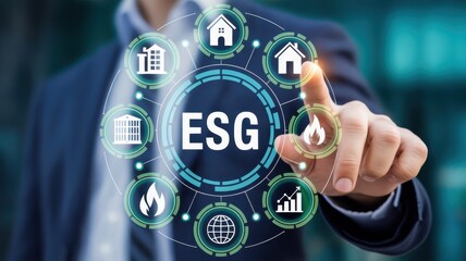 ESG factors displayed on a digital interface.