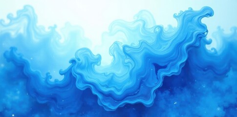 Abstract swirling blue watercolor wash, soft texture, aquarelle, ink
