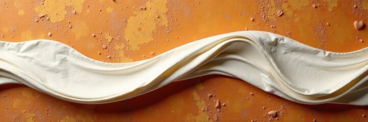 Abstract white wave texture on grunge brown wall, image, aesthetic