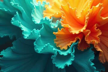 Bold, saturated hues of teal and orange bleed into each other, forming a dynamic, vibrant background , texture, watercolor