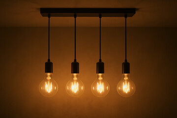 light bulb hanging on a wall