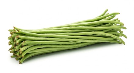 Yardlong bean on white background