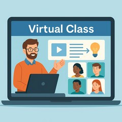 Virtual class with avatar teacher &ndash; AI generated