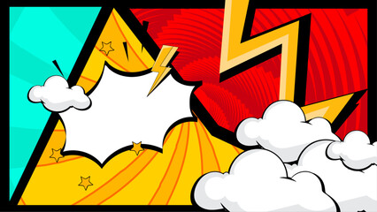 Comic colorful background design with abstract element decoration