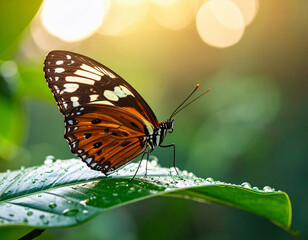 Fototapeta premium butterfly on a flower