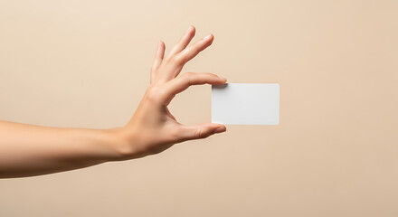 Elegant Design Mockup of a Blank Business Card Held in a Hand