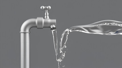 3d Tap pouring water