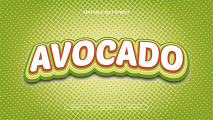 Avocado editable text effect with illustration design