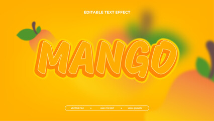 Mango editable text effect with illustration design