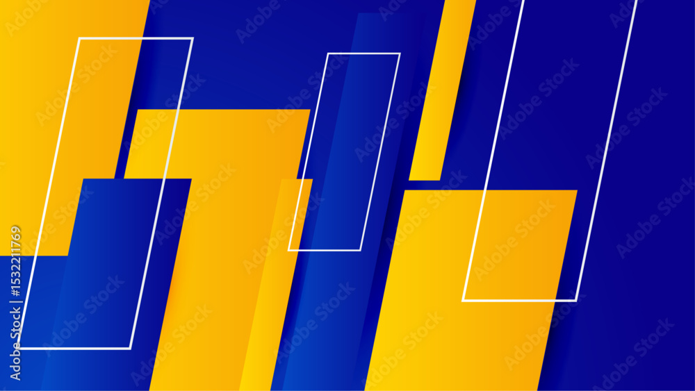 Poster modern abstract blue and yellow color geometric background