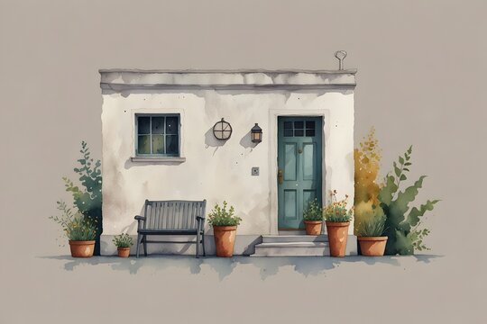 Minimalist living and simple joys in watercolor style