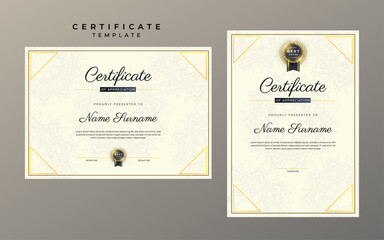 Two page certificate template ornament modern