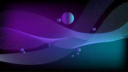 Vector abstract purple and blue wave modern fluid background