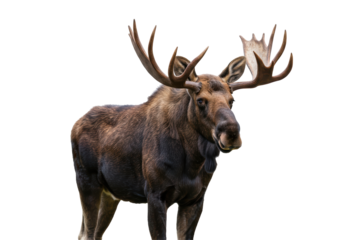 Isolated Majestic Moose with Spreading Antlers