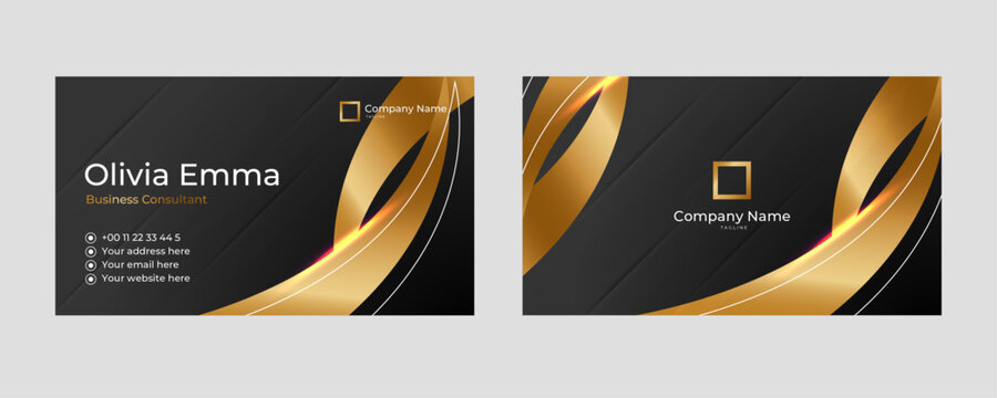 Golden luxury modern business card template