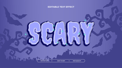 Cartoon art typography lettering 3D horror design