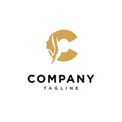 Letter C Woman Logo Icon Vector