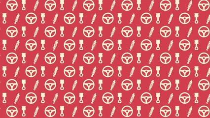 Vector seamless car automobiles parts pattern