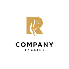 Letter R Woman Logo Icon Vector