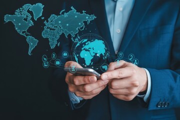 Global communication through a mobile device.