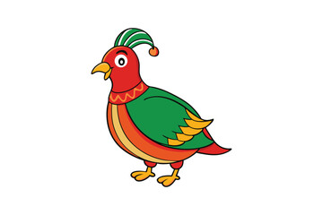 Partridge Catton Christmas Bird Art Printable Design on White Background
