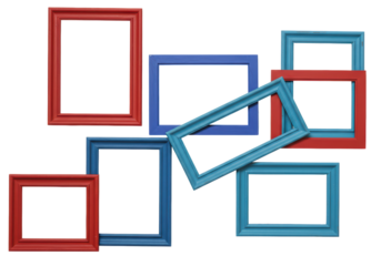 Isolated Collection of Colorful Picture Frames